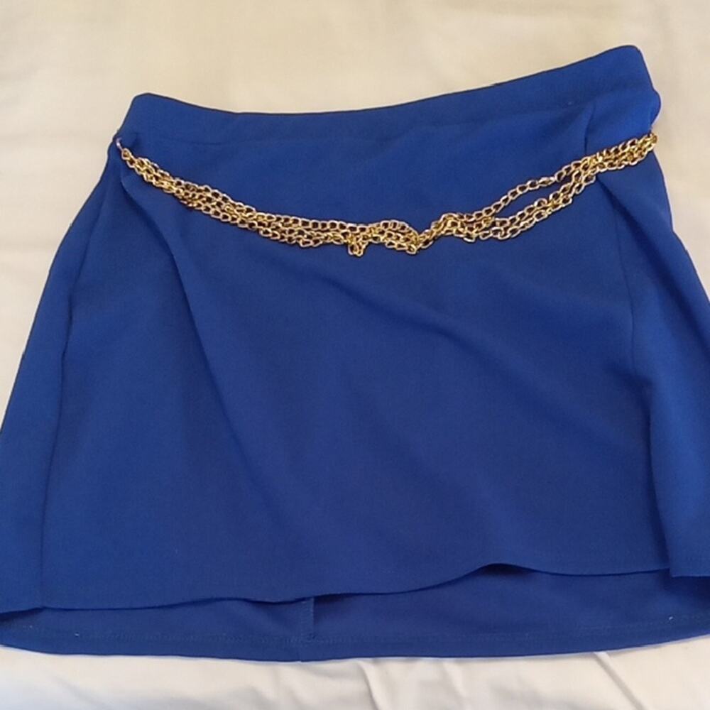 Rue 21 Women's XL Chic Blue Skirt with Gold Chain Accent. Party
